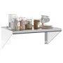 Estante de pared de acero inoxidable plateado 75x45x31 cm de , Estantes y estanterías - Ref: Foro24-30274, Precio: 56,76 €, D...