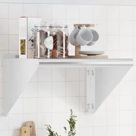 Estante de pared acero inoxidable plateado 50x45x31 cm de , Estantes y estanterías - Ref: Foro24-30276, Precio: 52,39 €, Desc...
