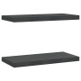 Estantes de pared 2 uds acero inoxidable negro 50x23,5x3 cm de , Estantes y estanterías - Ref: Foro24-30295, Precio: 34,96 €,...
