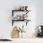 Estantes de pared 2 uds acero inoxidable negro 50x23,5x3 cm de , Estantes y estanterías - Ref: Foro24-30295, Precio: 34,96 €,...