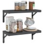 Estantes de pared 2 uds acero inoxidable negro 50x23,5x3 cm de , Estantes y estanterías - Ref: Foro24-30295, Precio: 34,96 €,...