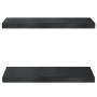 Estantes de pared 2 uds acero inoxidable negro 50x23,5x3 cm de , Estantes y estanterías - Ref: Foro24-30295, Precio: 34,96 €,...