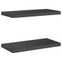 Estantes de pared 2 uds acero inoxidable negro 50x23,5x3 cm de , Estantes y estanterías - Ref: Foro24-30295, Precio: 34,96 €,...