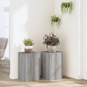 Soportes de plantas 2 uds madera gris Sonoma 30x30x50 cm de , Soportes para macetas - Ref: Foro24-852920, Precio: 61,41 €, De...