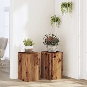 Soportes de plantas 2 uds madera roble envejecido 30x30x50 cm de , Soportes para macetas - Ref: Foro24-852922, Precio: 50,58 ...