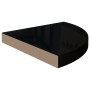 Estante flotante esquina 2 uds MDF negro brillante 35x35x3,8 cm en Estanterías | Comprar online en Foru.es