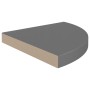 Estantes flotantes esquina 2 uds MDF gris brillo 35x35x3,8 cm en Estanterías | Comprar online en Foru.es