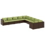 Set de sofás de jardín 10 pzas y cojines ratán sintético marrón de , Conjuntos de jardín - Ref: Foro24-3308350, Precio: 766,8...