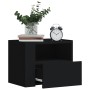 Mesitas de noche de pared 2 unidades negra 45x30x35 cm de , Mesitas de noche - Ref: Foro24-848314, Precio: 70,45 €, Descuento: %