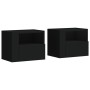 Mesitas de noche de pared 2 unidades negra 45x30x35 cm de , Mesitas de noche - Ref: Foro24-848314, Precio: 70,45 €, Descuento: %