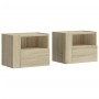 Mesitas de noche de pared 2 unidades roble Sonoma 45x30x35 cm de , Mesitas de noche - Ref: Foro24-848316, Precio: 68,35 €, De...