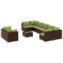 Set de sofás de jardín 10 pzas y cojines ratán sintético marrón de , Conjuntos de jardín - Ref: Foro24-3308310, Precio: 766,8...