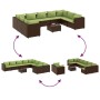 Set de sofás de jardín 10 pzas y cojines ratán sintético marrón de , Conjuntos de jardín - Ref: Foro24-3308310, Precio: 766,8...