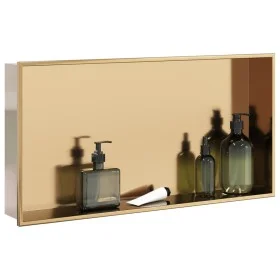 Hornacina ducha acero inoxidable dorado cepillado 62x32x9 cm by , Shower walls and screens - Ref: Foro24-4005129, Price: 92,4...