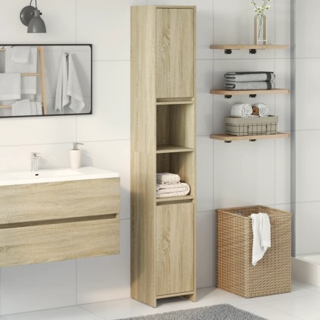 Armario de baño madera contrachapada color roble 30x30x183,5 cm de , Muebles de baño - Ref: Foro24-849608, Precio: 70,07 €, D...