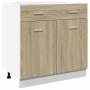 Armario inferior cajón contrachapado color roble 80x46x81,5cm de , Armarios de cocina - Ref: Foro24-849615, Precio: 93,68 €, ...