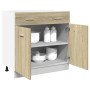 Armario inferior cajón contrachapado color roble 80x46x81,5cm de , Armarios de cocina - Ref: Foro24-849615, Precio: 93,68 €, ...