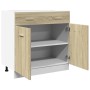 Armario inferior cajón contrachapado color roble 80x46x81,5cm de , Armarios de cocina - Ref: Foro24-849615, Precio: 93,68 €, ...