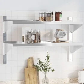 Estante de pared acero inoxidable plateado 100x30x60 cm de , Estantes y estanterías - Ref: Foro24-30310, Precio: 68,66 €, Des...