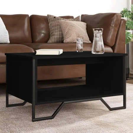 Mesa de centro madera de ingeniería negra 75x51x40 cm de , Mesas de centro - Ref: Foro24-848484, Precio: 50,61 €, Descuento: %