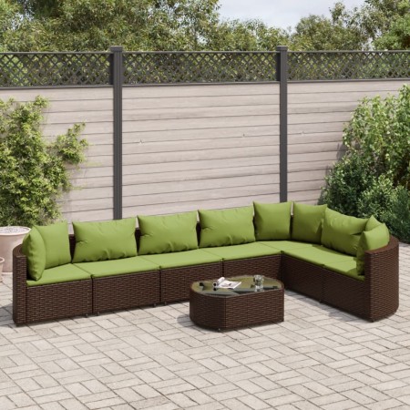 Set sofás de jardín 8 piezas y cojines ratán sintético marrón de , Conjuntos de jardín - Ref: Foro24-3308390, Precio: 576,02 ...