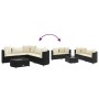 Set de sofás de jardín 6 piezas y cojines ratán sintético negro de , Conjuntos de jardín - Ref: Foro24-3308392, Precio: 400,8...