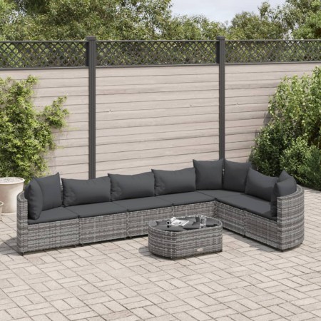 Set de sofás de jardín y cojines 8 piezas ratán sintético gris de , Conjuntos de jardín - Ref: Foro24-3308386, Precio: 541,26...