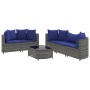 Set de muebles de jardín 6 pzas y cojines ratán sintético gris de , Conjuntos de jardín - Ref: Foro24-3308423, Precio: 402,23...