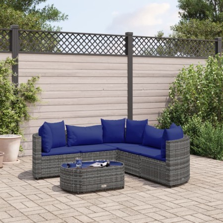 Set de muebles de jardín 6 pzas y cojines ratán sintético gris de , Conjuntos de jardín - Ref: Foro24-3308399, Precio: 388,64...