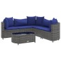 Set de muebles de jardín 6 pzas y cojines ratán sintético gris de , Conjuntos de jardín - Ref: Foro24-3308399, Precio: 388,64...