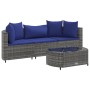 Set de sofás de jardín 4 pzas y cojines ratán sintético gris de , Conjuntos de jardín - Ref: Foro24-3308367, Precio: 249,84 €...