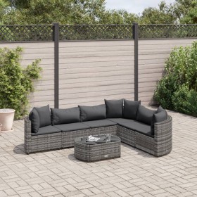 Set de sofás de jardín 7 pzas con cojines ratán sintético gris de , Conjuntos de jardín - Ref: Foro24-3308378, Precio: 481,59...