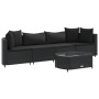 Set de muebles de jardín 5 pzas y cojines ratán sintético negro de , Conjuntos de jardín - Ref: Foro24-3308371, Precio: 362,6...