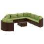 Set de sofás de jardín 10 pzas y cojines ratán sintético marrón de , Conjuntos de jardín - Ref: Foro24-3308414, Precio: 774,3...
