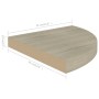 Estante flotante de esquina MDF color roble 35x35x3,8 cm en Estanterías | Comprar online en Foru.es