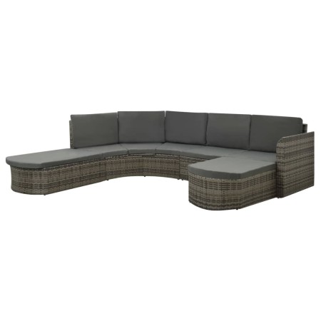 Set de muebles de jardín 4 pzas y cojines ratán sintético gris de vidaXL, Conjuntos de jardín - Ref: Foro24-312176, Precio: 7...