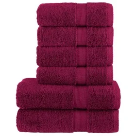 Juego de toallas premium SOLUND 6 unidades burdeos 600 gsm de , Toallas - Ref: Foro24-137556, Precio: 58,20 €, Descuento: %
