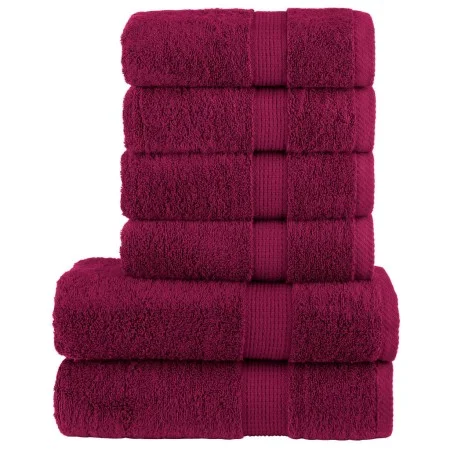 Juego de toallas premium SOLUND 6 unidades burdeos 600 gsm de , Toallas - Ref: Foro24-137556, Precio: 58,20 €, Descuento: %