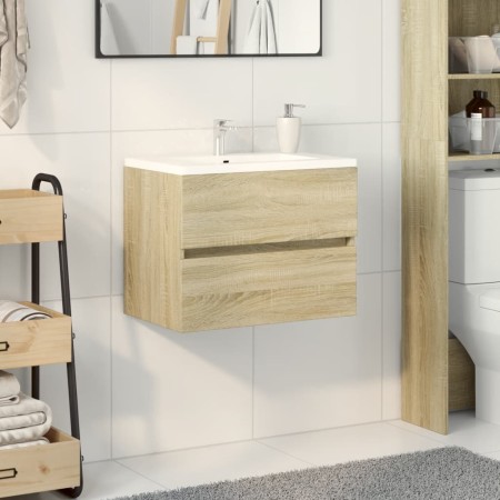 Armario de lavabo contrachapada roble Sonoma 60x38,5x45 cm de , Muebles de baño - Ref: Foro24-849636, Precio: 46,19 €, Descue...