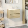 Armario de lavabo contrachapada roble Sonoma 60x38,5x45 cm de , Muebles de baño - Ref: Foro24-849636, Precio: 46,19 €, Descue...