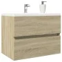 Armario de lavabo contrachapada roble Sonoma 60x38,5x45 cm de , Muebles de baño - Ref: Foro24-849636, Precio: 44,84 €, Descue...