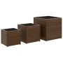 Jardineras 3 unidades ratán sintético marrón de , Maceteros y jardineras - Ref: Foro24-366396, Precio: 82,96 €, Descuento: %