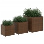 Jardineras 3 unidades ratán sintético marrón de , Maceteros y jardineras - Ref: Foro24-366396, Precio: 84,40 €, Descuento: %
