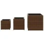 Jardineras 3 unidades ratán sintético marrón de , Maceteros y jardineras - Ref: Foro24-366396, Precio: 82,96 €, Descuento: %