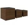 Jardineras 3 unidades ratán sintético marrón de , Maceteros y jardineras - Ref: Foro24-366396, Precio: 82,96 €, Descuento: %