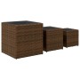 Jardineras 3 unidades ratán sintético marrón de , Maceteros y jardineras - Ref: Foro24-366396, Precio: 84,40 €, Descuento: %