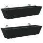 Jardineras con ganchos 2 unidades ratán sintético negro de , Maceteros y jardineras - Ref: Foro24-366404, Precio: 93,70 €, De...