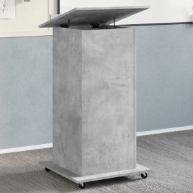 Atril con ruedas y cajón madera ingeniería hormigón 55x55x107cm de , Escritorios - Ref: Foro24-848027, Precio: 107,28 €, Desc...