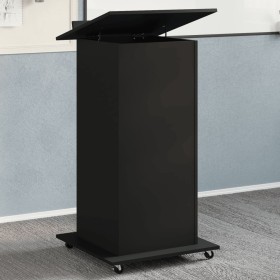 Atril con ruedas y cajón madera ingeniería negro 55x55x107 cm de , Escritorios - Ref: Foro24-848025, Precio: 152,51 €, Descue...