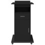 Atril con ruedas y cajón madera ingeniería negro 55x55x107 cm de , Escritorios - Ref: Foro24-848025, Precio: 152,51 €, Descue...